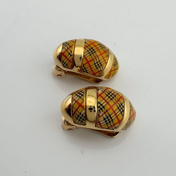 Burberrys of London Nova Check Clip On Earrings with Branded Dust Bag - Picture 5 of 14